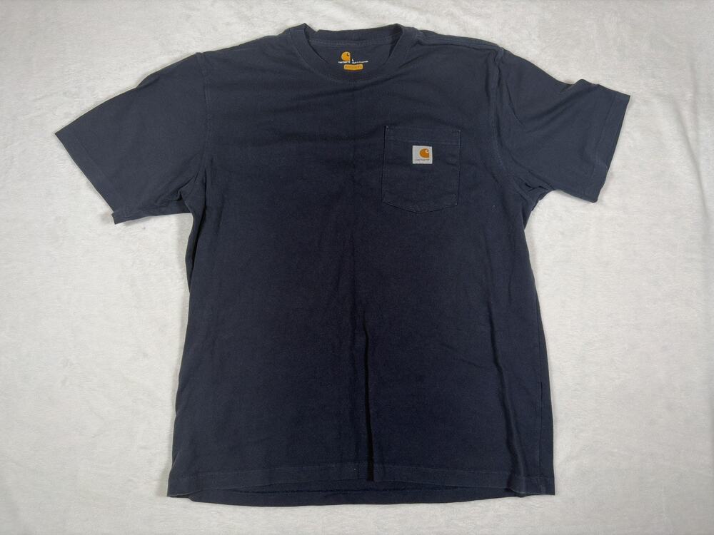 Carhartt Men’s L Navy Loose Fit Pocket T-Shirt Short Sleeve Workwear Tee
